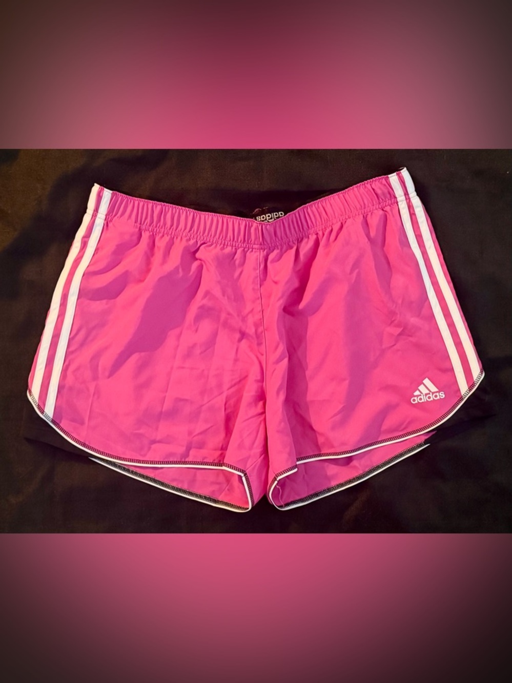 NWT Adidas Climalite "Intense Pink" 3-Stripe Training Shorts - Large